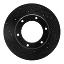 R1 90-92 Toyota Land Cruiser Front Left Drilled & Slotted Black Brake Rotor