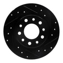 R1 13-16 Dodge Dart Rear Right Drilled & Slotted Black Brake Rotor