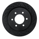 R1 18-21 Ford F-150 Front & Rear Drilled & Slotted Black Brake Rotor Set
