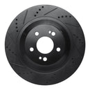 R1 14-21 Mercedes-Benz Maybach S560 Rear Left Drilled & Slotted Black Brake Rotor