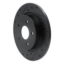 R1 12-18 Ford Focus Rear Drilled & Slotted Black Brake Rotor Set