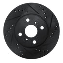 R1 00-05 Toyota MR2 Spyder Front Right Drilled & Slotted Black Brake Rotor