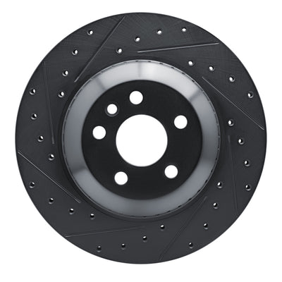 R1 20-26 Jaguar I-Pace Rear Left Drilled & Slotted Black Brake Rotor