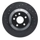 R1 20-26 Jaguar I-Pace Rear Left Drilled & Slotted Black Brake Rotor