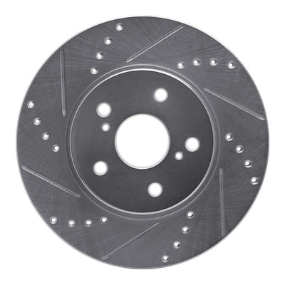 R1 02-15 Lexus IS250 Front Left Drilled & Slotted Silver Brake Rotor
