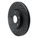 R1 06-14 Honda Ridgeline Front Left Drilled & Slotted Black Brake Rotor
