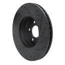 R1 11-19 BMW 640I Gran Coupe Front Left Drilled & Slotted Black Brake Rotor
