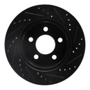 R1 99-06 Jeep Cherokee Front Left Drilled & Slotted Black Brake Rotor