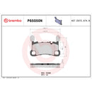 Brembo 20-21 Porsche 911/Panamera/Cayman/718 Cayman/718 Spyder Rear NAO Brake Pad