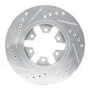 R1 85-12 Nissan D21 Hardbody Pickup HD (6 Cyl) Front Right Drilled & Slotted Silver Brake Rotor
