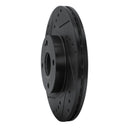 R1 01-05 Mazda Miata Front Left Drilled & Slotted Black Brake Rotor
