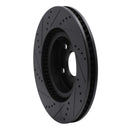 R1 07-15 Mazda CX-9 Rear Right Drilled & Slotted Black Brake Rotor