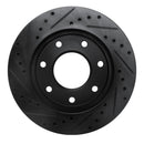 R1 97-04 Ford F-150 4WD Front Right Drilled & Slotted Black Brake Rotor