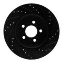 R1 05-23 Chrysler 300 Front & Rear Drilled & Slotted Black Brake Rotor Set
