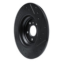 R1 12-18 Mercedes-Benz GLE300D Rear Left Drilled & Slotted Black Brake Rotor