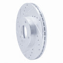 R1 14-23 Ford Fiesta Front Drilled & Slotted Silver Brake Rotor Set