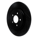 R1 20-25 Ford Mustang Rear Left Drilled & Slotted Black Brake Rotor