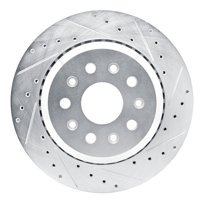 R1 20-25 Jeep Gladiator Rear Right Drilled & Slotted Silver Brake Rotor