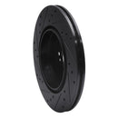 R1 98-09 Chrysler Crossfire Rear Right Drilled & Slotted Black Brake Rotor