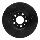 R1 99-09 Volvo XC70 Front Left Drilled & Slotted Black Brake Rotor