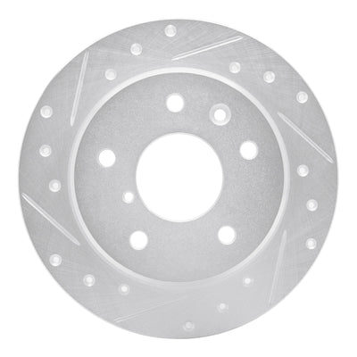 R1 89-91 Mazda RX-7 Rear Left Drilled & Slotted Silver Brake Rotor