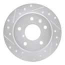 R1 89-91 Mazda RX-7 Rear Left Drilled & Slotted Silver Brake Rotor