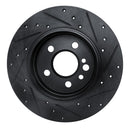 R1 91-99 Mercedes-Benz 300SE Rear Left Drilled & Slotted Black Brake Rotor