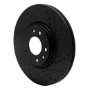 R1 06-07 Mazda 6 Front Right Drilled & Slotted Black Brake Rotor