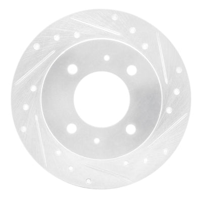 R1 97-06 Hyundai Elantra Rear Right Drilled & Slotted Silver Brake Rotor