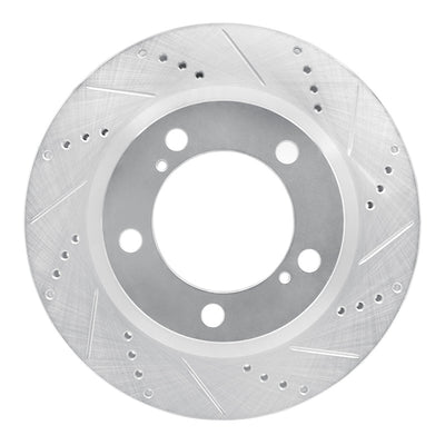 R1 08-21 Lexus LX570 Front Right Drilled & Slotted Silver Brake Rotor