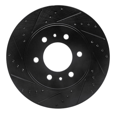 R1 09-09 Ford F-150 4WD Front Left Drilled & Slotted Black Brake Rotor