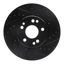 R1 90-98 Mercedes-Benz 300SL Front Right Drilled & Slotted Black Brake Rotor