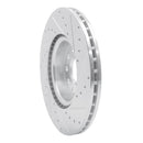 R1 05-25 Audi Q3 Front Left Drilled & Slotted Silver Brake Rotor