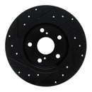 R1 11-16 Scion TC Rear Right Drilled & Slotted Black Brake Rotor