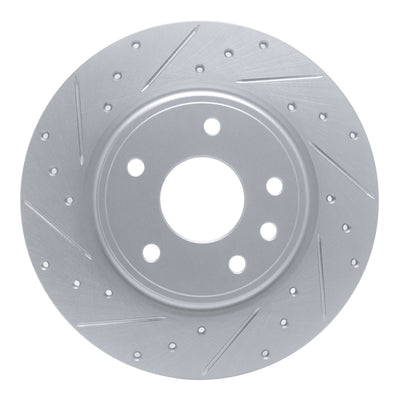 R1 17-25 Chrysler Grand Caravan Rear Left Drilled & Slotted Silver Brake Rotor