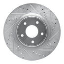 R1 13-24 Infiniti Q60 Front & Rear Drilled & Slotted Silver Brake Rotor Set