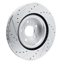 R1 2022-2026 Acura MDX Front Right Drilled & Slotted Silver Brake Rotor