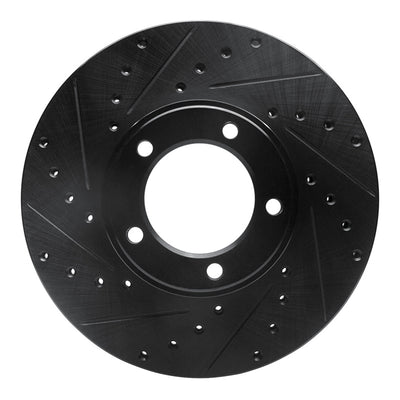 R1 71-97 Jaguar Vanden Plas Front Left Drilled & Slotted Black Brake Rotor