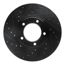 R1 71-97 Jaguar Vanden Plas Front Left Drilled & Slotted Black Brake Rotor