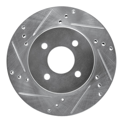 R1 11-25 Nissan Versa Front Left Drilled & Slotted Silver Brake Rotor