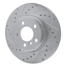 R1 04-10 BMW X3 Front Left Drilled & Slotted Silver Brake Rotor