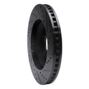 R1 05-14 Ford Mustang Front Left Drilled & Slotted Black Brake Rotor