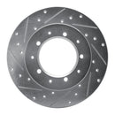 R1 74-16 Land Rover Range Rover Rear Left Drilled & Slotted Silver Brake Rotor