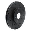 R1 99-08 Acura TL Front & Rear Drilled & Slotted Black Brake Rotor Set