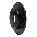R1 97-15 Acura CSX Rear Right Drilled & Slotted Black Brake Rotor