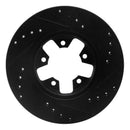 R1 1984-1989 Nissan 200SX Front Left Drilled & Slotted Black Brake Rotor