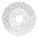 R1 96-98 Mercedes-Benz SL320 Rear Left Drilled & Slotted Silver Brake Rotor
