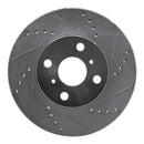 R1 04-06 Scion XA Front Right Drilled & Slotted Silver Brake Rotor