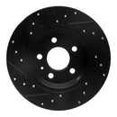 R1 09-25 Audi A4 Rear Right Drilled & Slotted Black Brake Rotor