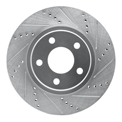 R1 97-05 Buick Riviera Front Right Drilled & Slotted Silver Brake Rotor